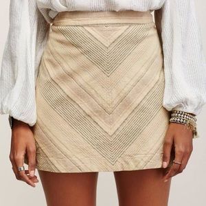 Free People Yours Truly Striped Linen Mini Skirt
